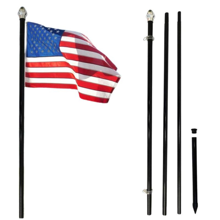 10 FT  IN-GROUND NO-RUST ALUMINUM FLAGPOLE - BLACK