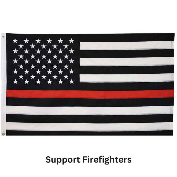 3x5 Dura-Star Embroidered Thin Red Line Flag