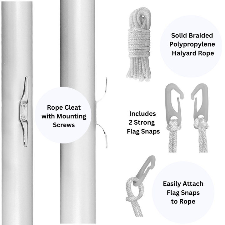 16 FT Aluminum In-Ground Flagpole Features