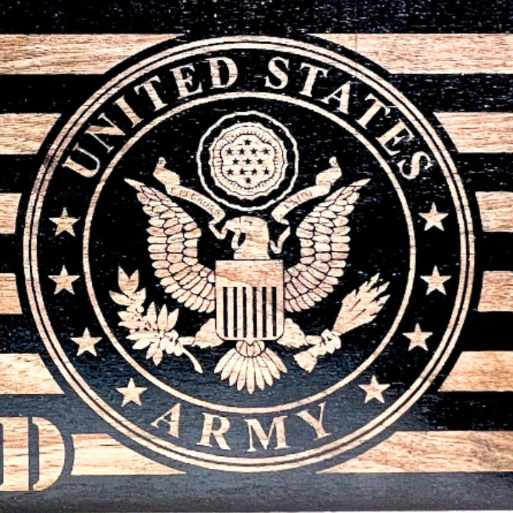 Close-Up of U.S.  Army Crest Laser Engravinng