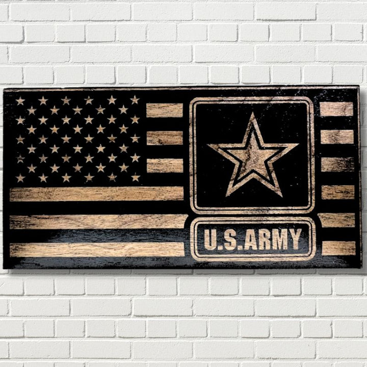 U.S. Army Laser Engraved Wooden Flag