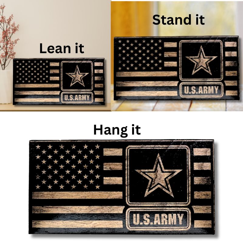 Ways to Display  Laser Engraved Wooden Flag