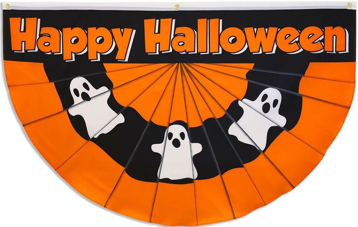 Poly-Star 5x3 Halloween Ghost Printed Bunting Half-Circle Flag