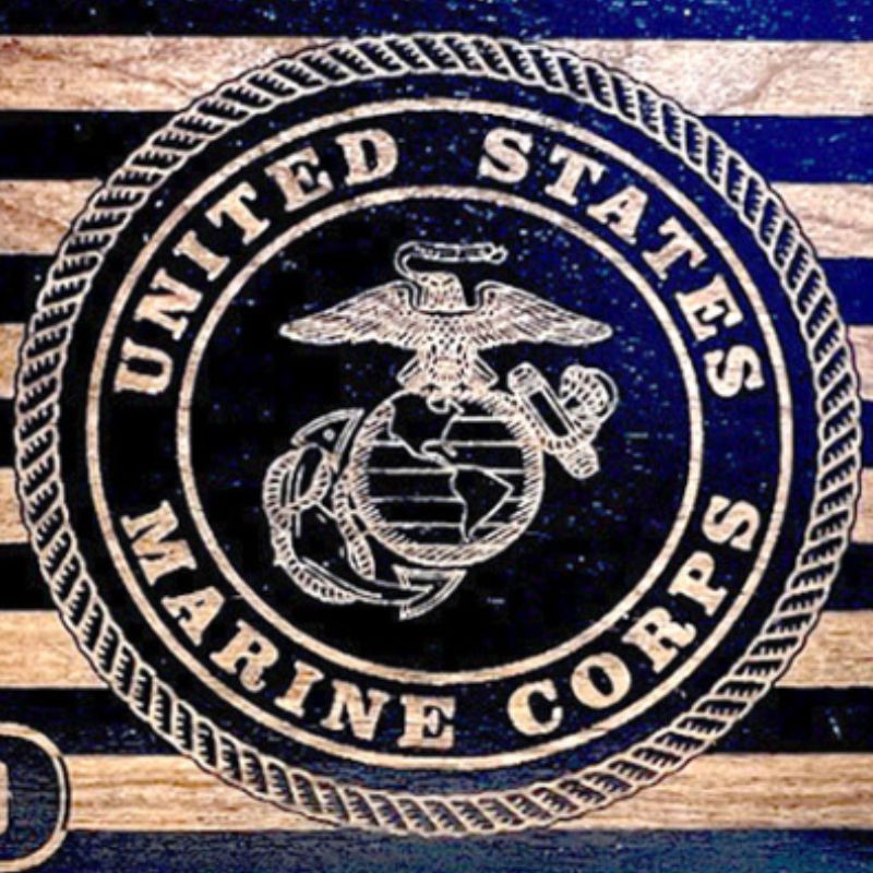 Close-Up of Marine Corps Crest Laser Engraving