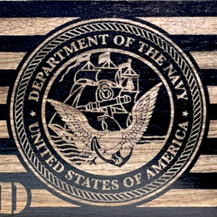 Close-Up of U.S. Navy Crest Laser Engraving