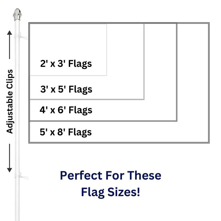 Perfect Flag Sizes for 13 Ft White Aluminum In-Ground Flagpole