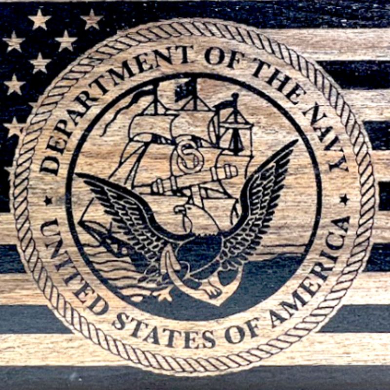 Close-Up of U.S. Navy Crest Laser Engraving