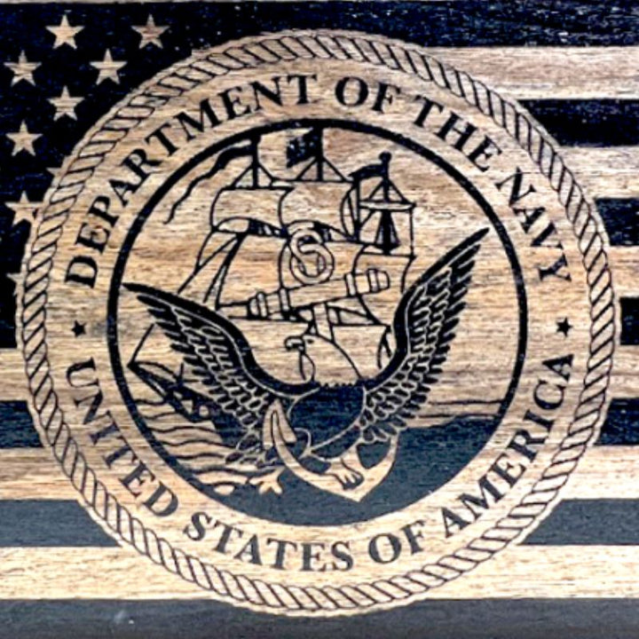 Close-Up of U.S. Navy Crest Laser Engraving