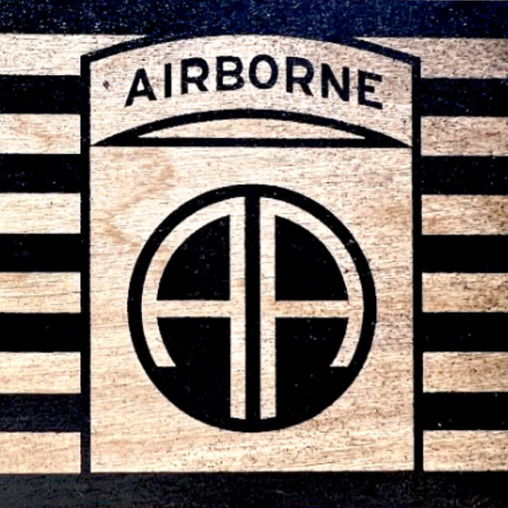 Army 82nd Airborne close-up of laser engraving