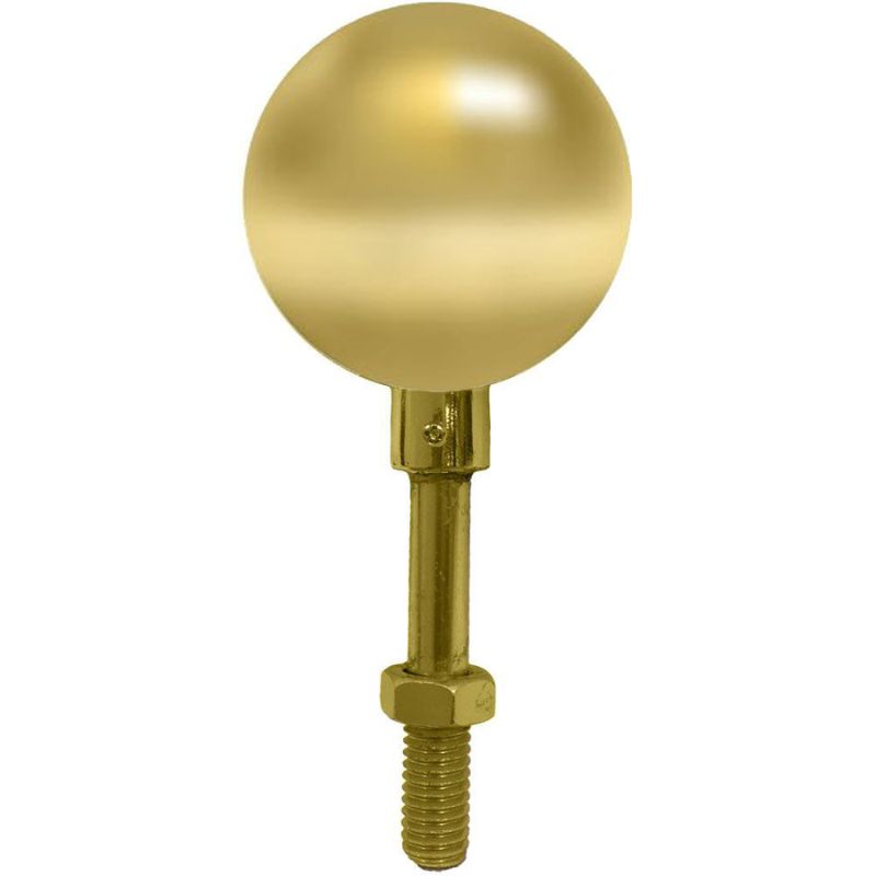 20ft  In-Ground Silver Flagpole  Gold Ball Top