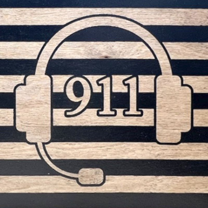 911 laser engraving close-up