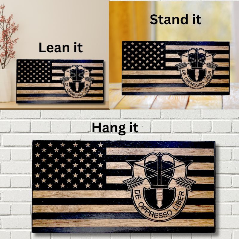 Ways to Display Army Special Forces Laser Engraved Wooden Flag