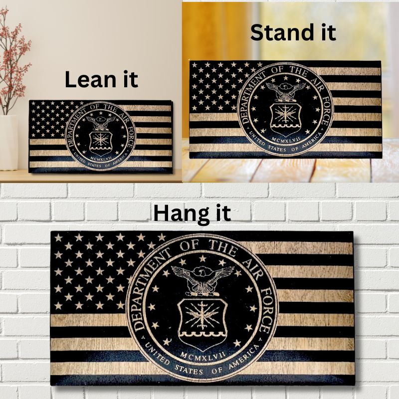 Ways to Display the Air Force Crest Laser Engraved Wooden Flag