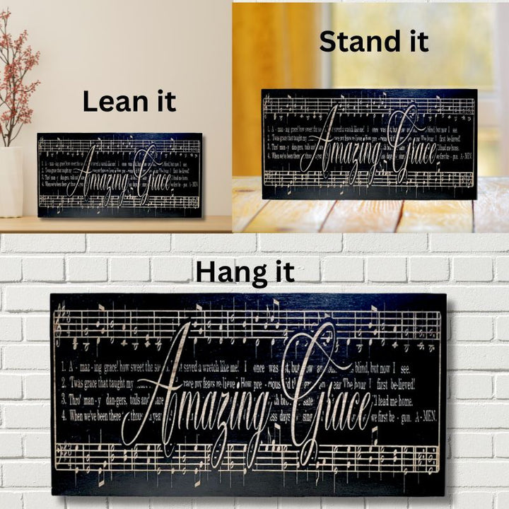 Ways to Display Amazing Grace Laser Engraved Wooden Flag