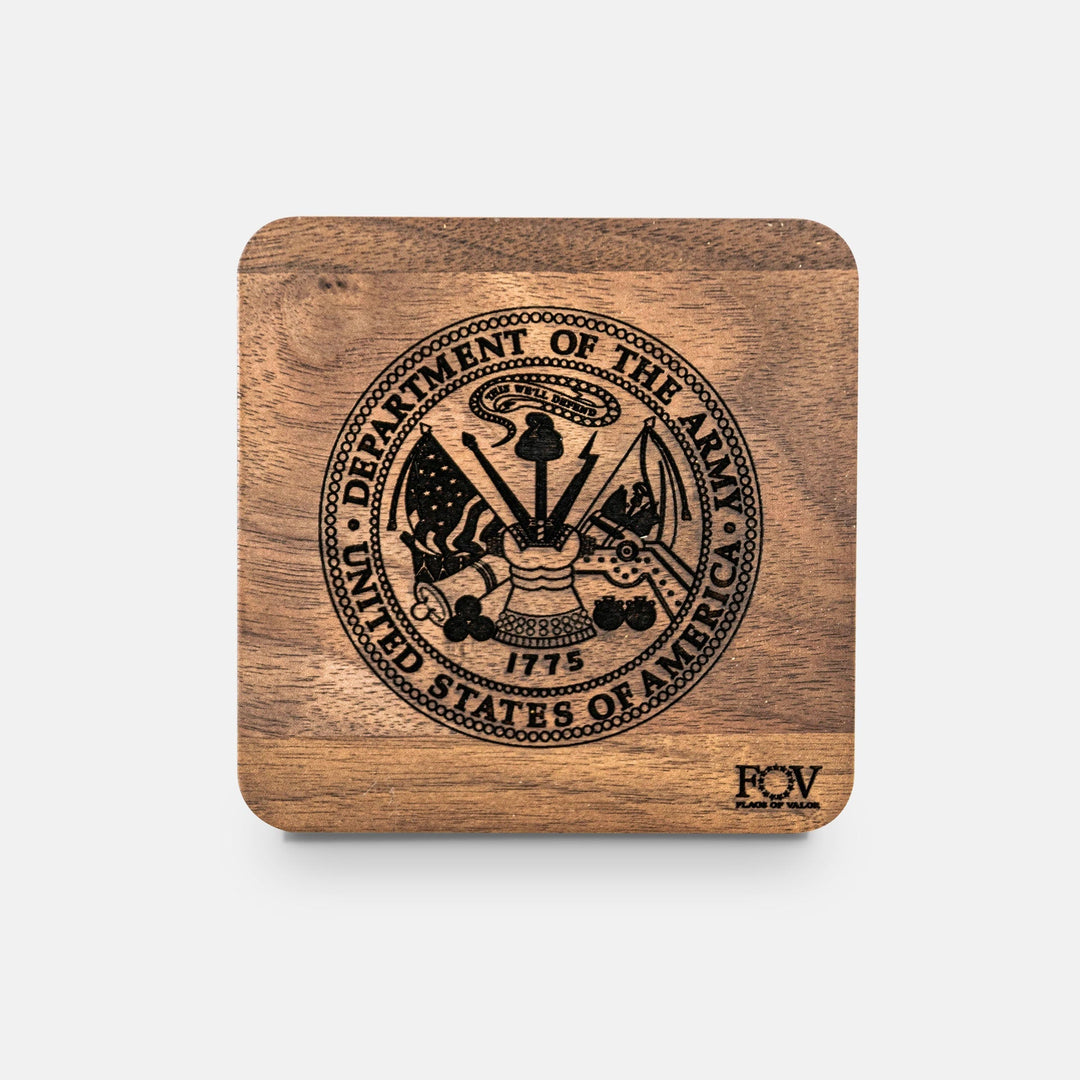 Flags of Valor Army Wooden Coaster