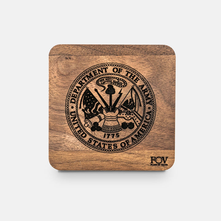 Flags of Valor Army Wooden Coaster