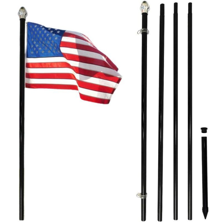 13 FT Black In-Ground No-Rust Flagpole