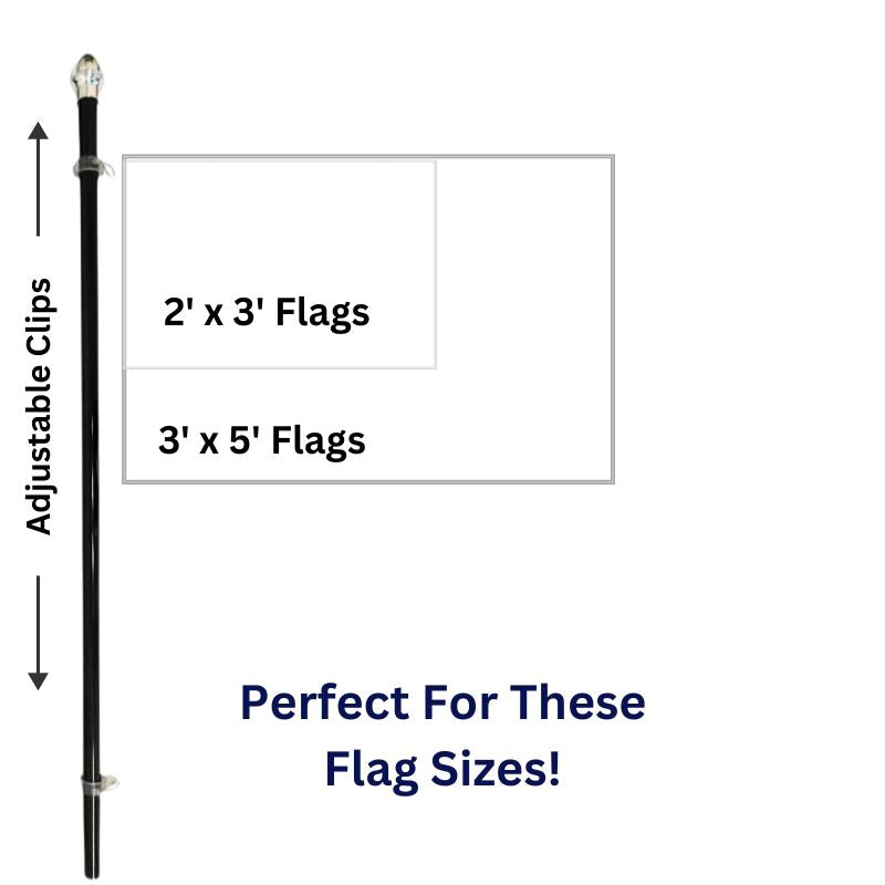 10FT BLACK IN-GROUND FLAGPOLE PERFECT FLAG SIZES