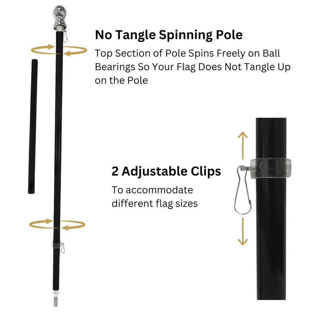 Black No Tangle Spinning Pole