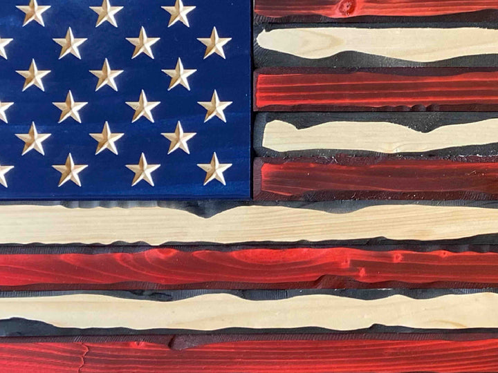 Flags of Valor Wood Hand Carved American Flag