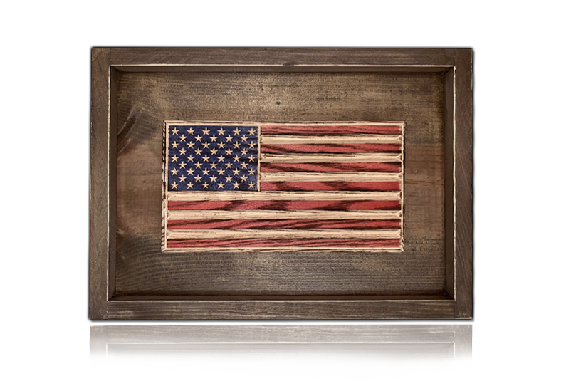 Flags of Valor Framed Wood American Flag