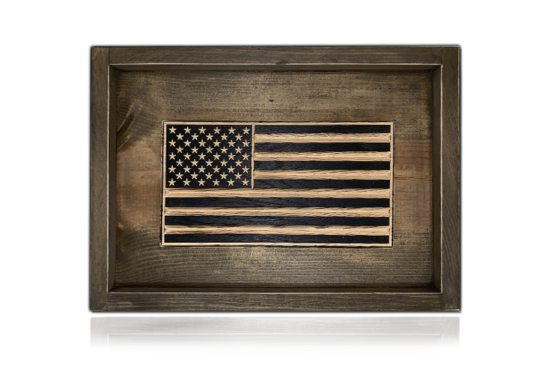 Flags of Valor Framed Wood American Flag