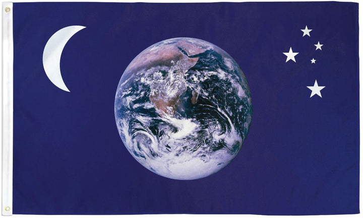 Poly-Star 3x5 Earth, Moon & Stars Flag