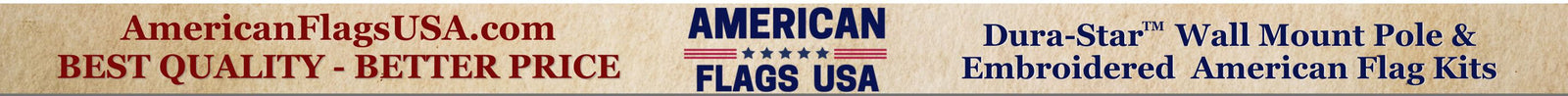 Embroidered American Flag and Wall Mount Flagpole Kits