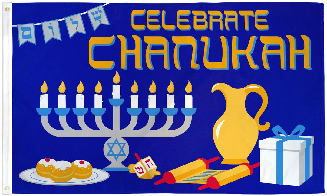 Poly-Star 3x5 Celebrate Chanukah Flag