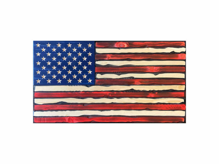 Flags of Valor Hand Carved Wood American Flag