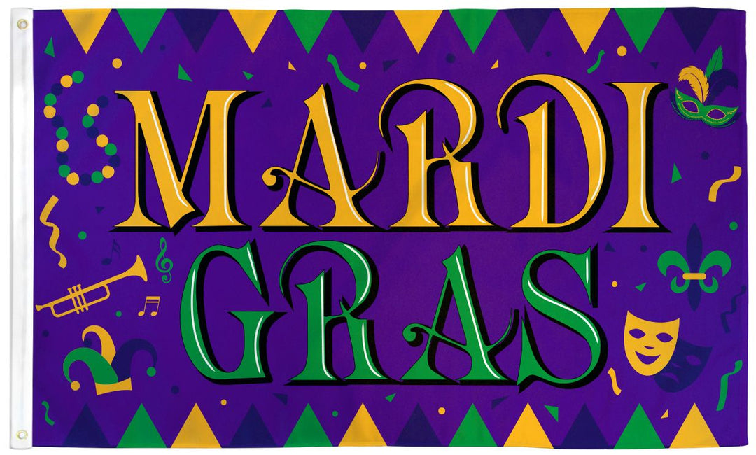 Poly-Star 3x5 Mardi Gras Festival Flag