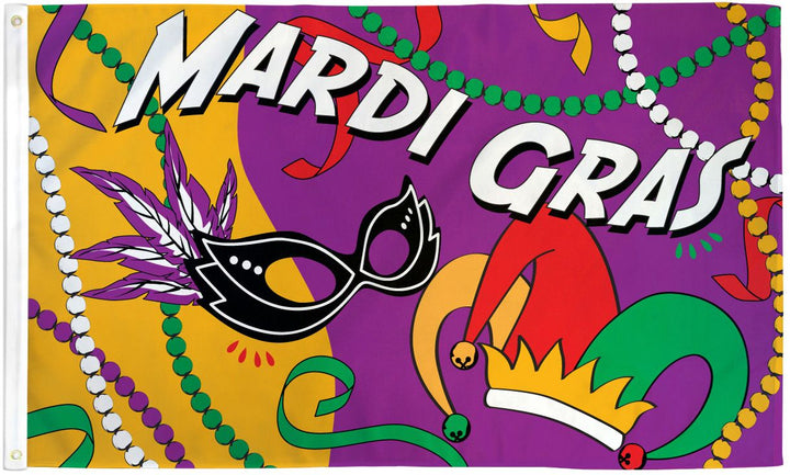 Poly-Star 3x5 Mardi Gras Party Flag