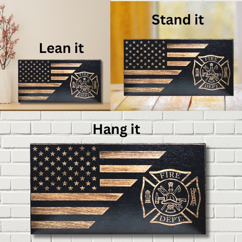 Ways to Display Maltese Laser Engraved Wooden American Flag