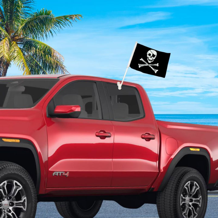 Dura-Star Pirate Double-Sided Car Flag on Truck