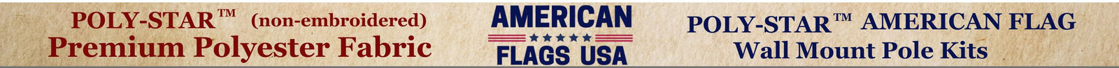 Poly-Star American Flag and Wall Mount Flagpole Kits