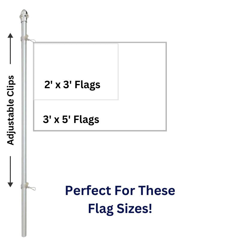 PERFECT FLAG SIZES FOR 10 FT IN-GROUND SILVER ALUMINUM IN-GROUND FLAGPOLE 