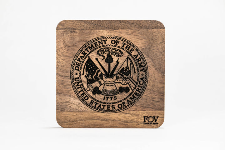 Flags of Valor Army Wooden Coaster