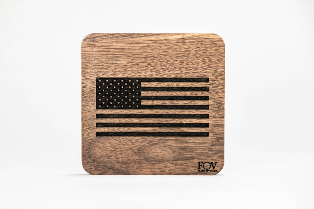 Flags of Valor American Flag Wooden Coaster