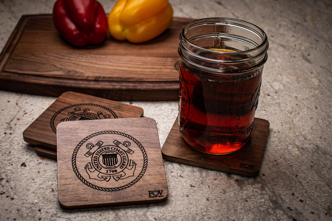 Flags of Valor Wooden Coaster