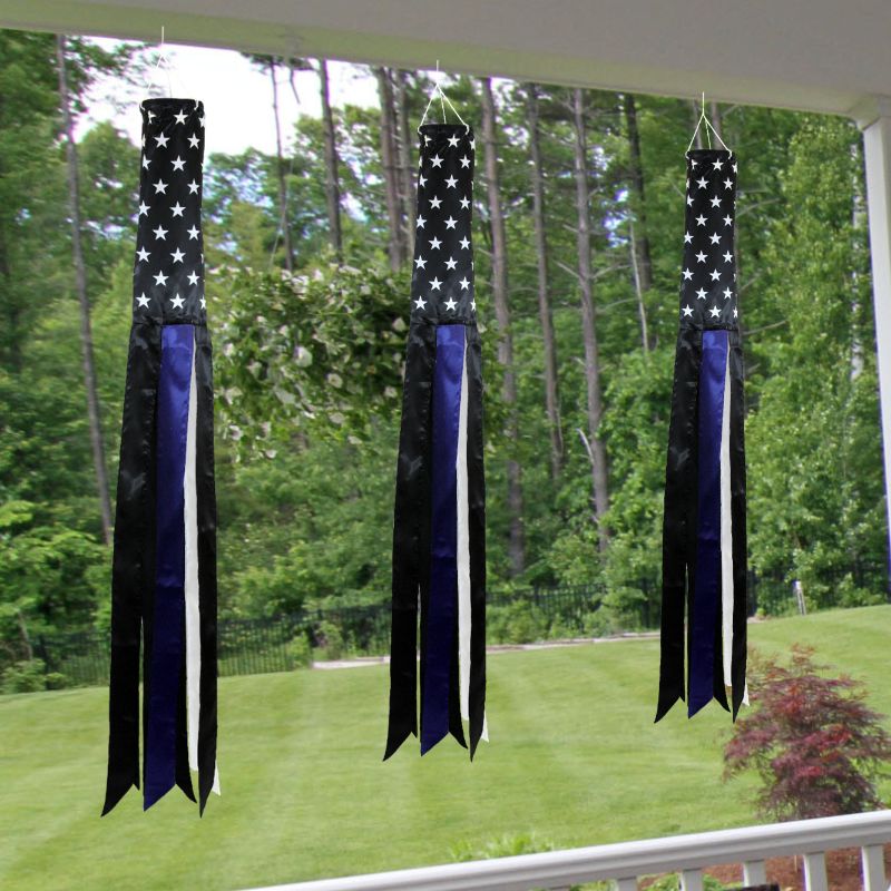 Thin Blue Line Super Shiny Polyester 5 ft. Windsock