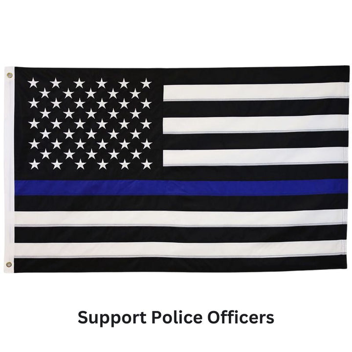 3x5 Dura-Star Embroidered Thin Blue Line Flag