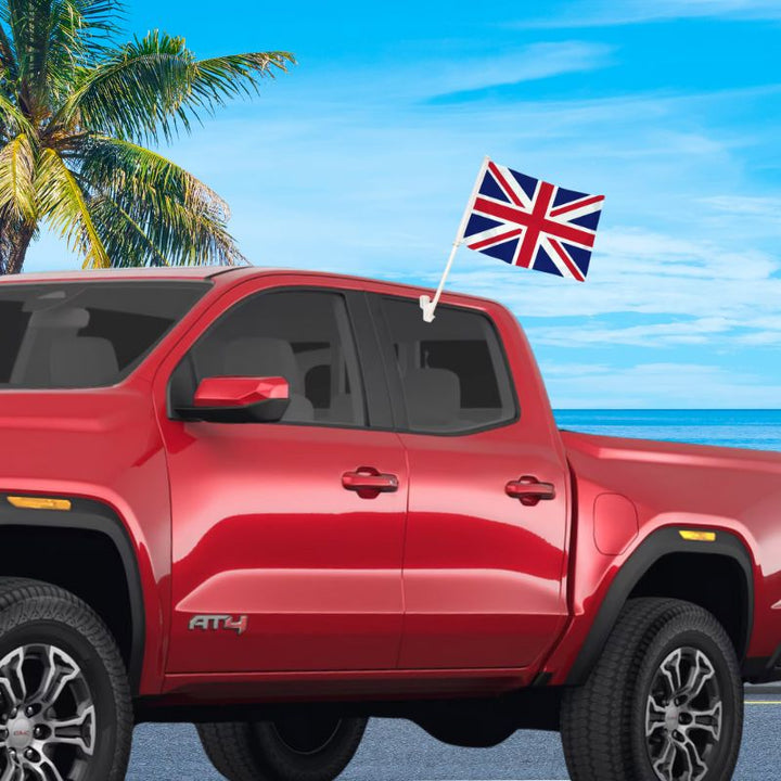 UK Double-Sided Car Flag on Truck