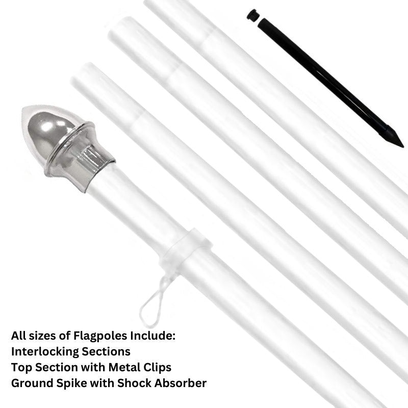 13 Ft White In-Ground Flagpole Sections