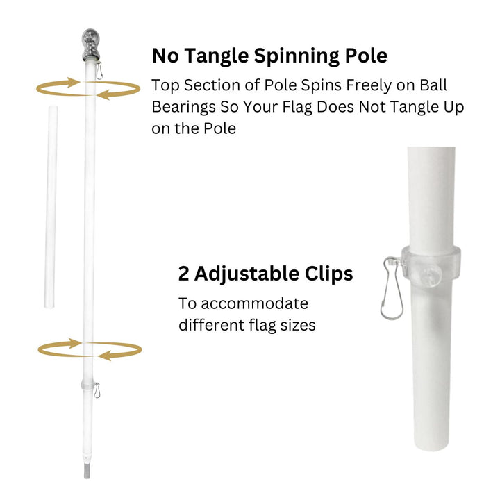 No Tangle Spinning Pole Features