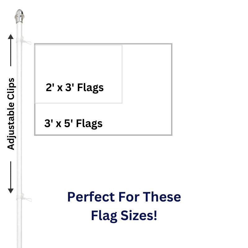 PERFECT FLAG SIZES FOR WHITE 10 FT ALUMINUM IN-GROUND FLAGPOLE