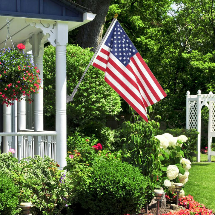 2x3 Dura-Star Embroidered American Flag on Wall Mount Pole