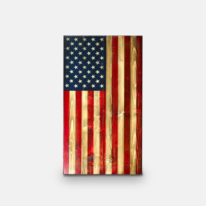 Vertical Wood American Flag