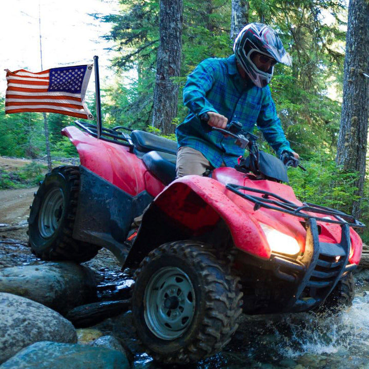 Perfect for ATV 12" x 18" Embroidered American Flag