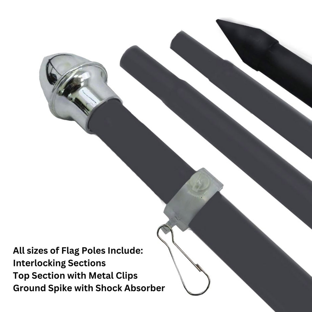 10 FT  BLACK IN-GROUND NO-RUST ALUMINUM FLAGPOLE SECTIONS 