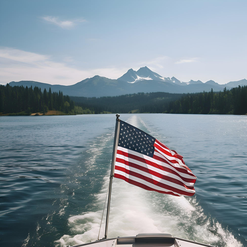 12" x 18" Embroidered American Flag Perfect For Boats